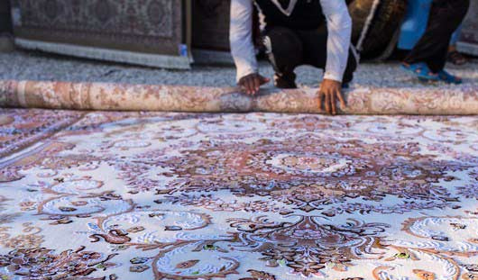 روش اصولی لول کردن قالی در قالیشویی شهرک مهدیه قم